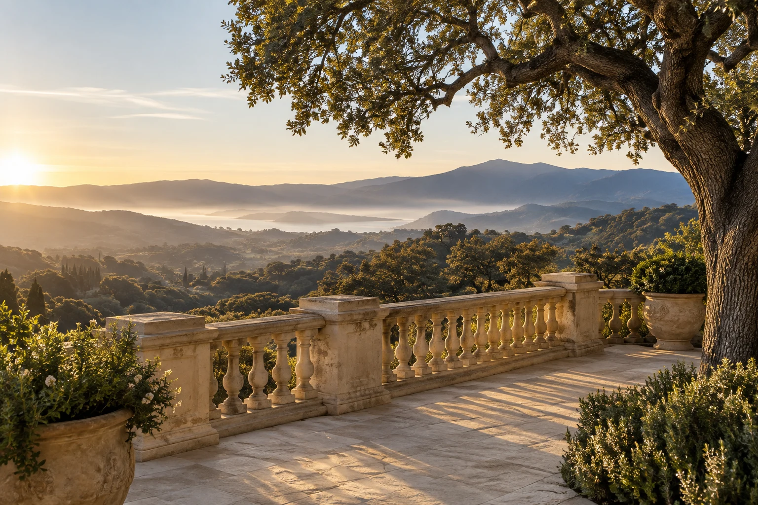 Illustrative California hillside landscape